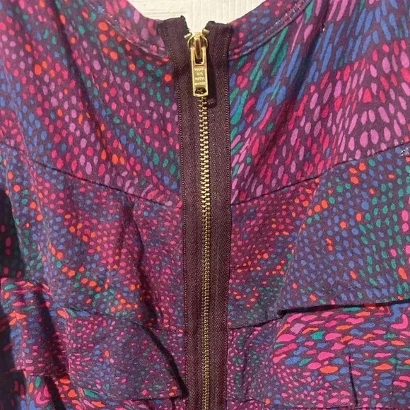 Marc by Marc Jacobs - Purple & Multicolored Tiered Ruffle Cotton Blend Dress XS - Picture 4 of 4